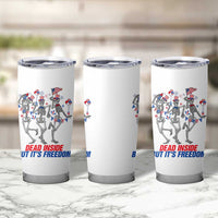 Patriotic Dancing Skeleton Tumbler Cup Dead Inside But Its Freedom
