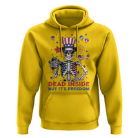 Funny Skeleton Dead Inside But Its Freedom Hoodie Patriotic Gift