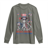 Funny Skeleton Dead Inside But Its Freedom Long Sleeve Shirt Patriotic Gift