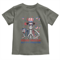 Funny Skeleton Dead Inside But Its Freedom Toddler T Shirt Patriotic Gift