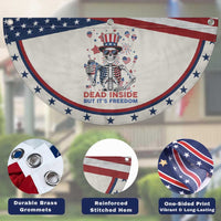 Funny Skeleton Dead Inside But Its Freedom Patriotic Fan Flag USA 250th Anniversary Gift
