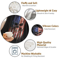 Patriotic Skull American Flag USA Pride Throw Blanket