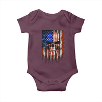 Patriotic Skull American Flag USA Pride Baby Onesie