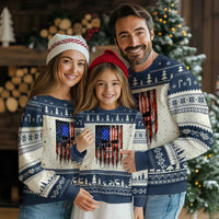 Patriotic Skull American Flag USA Pride Ugly Christmas Sweater