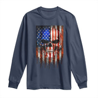 Patriotic Skull American Flag USA Pride Long Sleeve Shirt