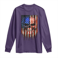 Patriotic Skull American Flag USA Pride Long Sleeve Shirt
