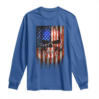 Patriotic Skull American Flag USA Pride Long Sleeve Shirt