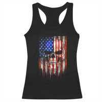 Patriotic Skull American Flag USA Pride Racerback Tank Top