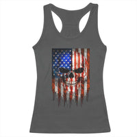 Patriotic Skull American Flag USA Pride Racerback Tank Top