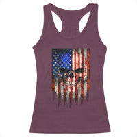 Patriotic Skull American Flag USA Pride Racerback Tank Top