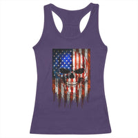 Patriotic Skull American Flag USA Pride Racerback Tank Top