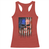 Patriotic Skull American Flag USA Pride Racerback Tank Top