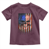Patriotic Skull American Flag USA Pride Toddler T Shirt
