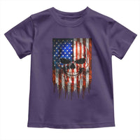 Patriotic Skull American Flag USA Pride Toddler T Shirt