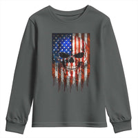 Patriotic Skull American Flag USA Pride Youth Sweatshirt