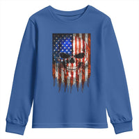 Patriotic Skull American Flag USA Pride Youth Sweatshirt