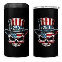 American Flag Skull Patriotic Pride 4 in 1 Can Cooler Tumbler USA 250 Anniversary