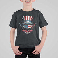 American Flag Skull Patriotic Pride T Shirt For Kid USA 250 Anniversary