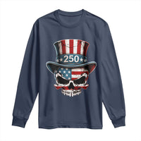 American Flag Skull Patriotic Pride Long Sleeve Shirt USA 250 Anniversary