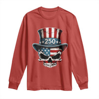 American Flag Skull Patriotic Pride Long Sleeve Shirt USA 250 Anniversary