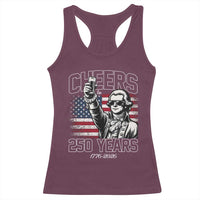 Patriotic Thomas Jefferson Racerback Tank Top Cheers To 250 Years