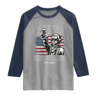 Patriotic Thomas Jefferson Raglan Shirt Cheers To 250 Years