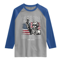 Patriotic Thomas Jefferson Raglan Shirt Cheers To 250 Years