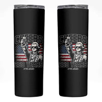 Patriotic Thomas Jefferson Skinny Tumbler Cheers To 250 Years