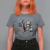 Patriotic Thomas Jefferson T Shirt For Women Cheers To 250 Years