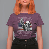 Patriotic Thomas Jefferson T Shirt For Women Cheers To 250 Years