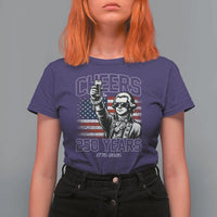 Patriotic Thomas Jefferson T Shirt For Women Cheers To 250 Years