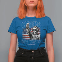 Patriotic Thomas Jefferson T Shirt For Women Cheers To 250 Years