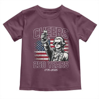 Patriotic Thomas Jefferson Toddler T Shirt Cheers To 250 Years