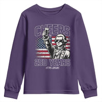 Patriotic Thomas Jefferson Youth Sweatshirt Cheers To 250 Years