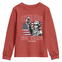 Patriotic Thomas Jefferson Youth Sweatshirt Cheers To 250 Years