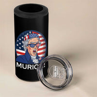 Funny Murica Thomas Jefferson 4 in 1 Can Cooler Tumbler Founding Father Gift