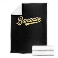 Funny Banana Pattern Typography Throw Blanket Retro Throwback Fruit Lover