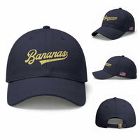 Funny Banana Pattern Typography Baseball Cap Retro Throwback Fruit Lover