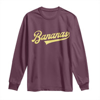 Funny Banana Pattern Typography Long Sleeve Shirt Retro Throwback Fruit Lover