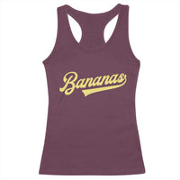 Funny Banana Pattern Typography Racerback Tank Top Retro Throwback Fruit Lover