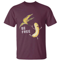 Funny Banana Striptease Be Free Graphic T Shirt