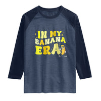Funny In My Banana Era Graphic Raglan Shirt Retro Fruit Lover
