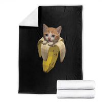 Funny Bananacat Meme Lover Throw Blanket Cute Kitty Banana Costume