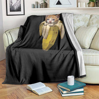 Funny Bananacat Meme Lover Throw Blanket Cute Kitty Banana Costume