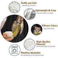 Funny Bananacat Meme Lover Throw Blanket Cute Kitty Banana Costume
