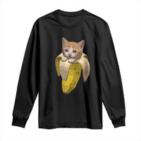 Funny Bananacat Meme Lover Long Sleeve Shirt Cute Kitty Banana Costume