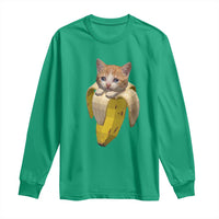 Funny Bananacat Meme Lover Long Sleeve Shirt Cute Kitty Banana Costume