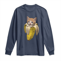 Funny Bananacat Meme Lover Long Sleeve Shirt Cute Kitty Banana Costume