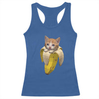 Funny Bananacat Meme Lover Racerback Tank Top Cute Kitty Banana Costume