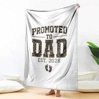 Camouflage Promoted To Dad Est 2026 Throw Blanket Camo Pregnancy Announcement Graphic